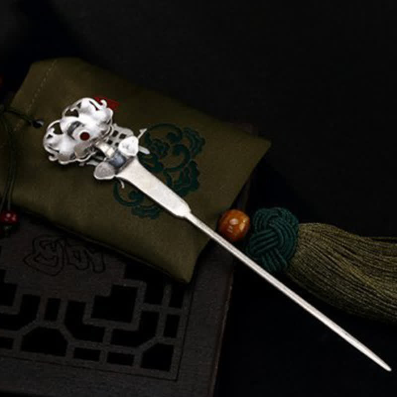 KarmaRipple's Red Agate Peony Flower Confidence Hairpin p13