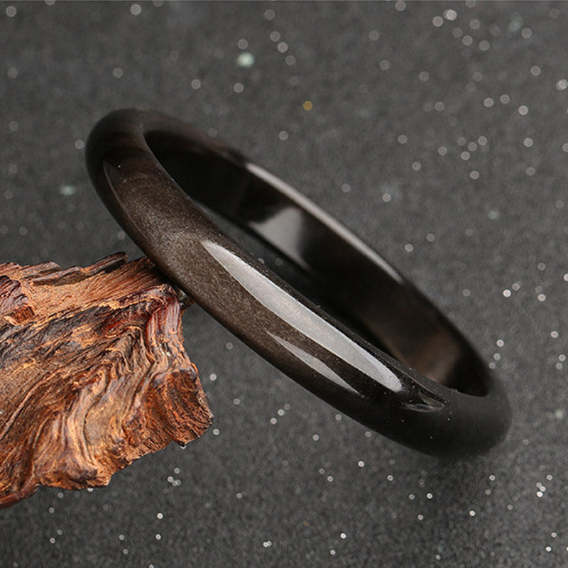 KarmaRipple's Gold Sheen Obsidian Silver Sheen Obsidian Protection Bracelet Bangle p6