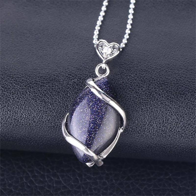 KarmaRipple's Marquise Pattern Authentic Gemstone Stone Talisman Pendant Necklace p12