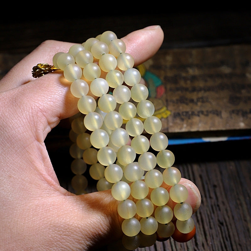 KarmaRipple's 108 Mala Beadwork Tibet Sheep Horn Amber Fortune Bracelet p5