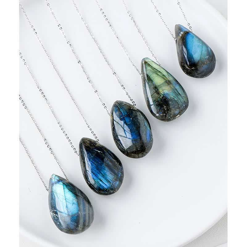 KarmaRipple's Labradorite Water Drop Support Balancing Pendant Necklace p7
