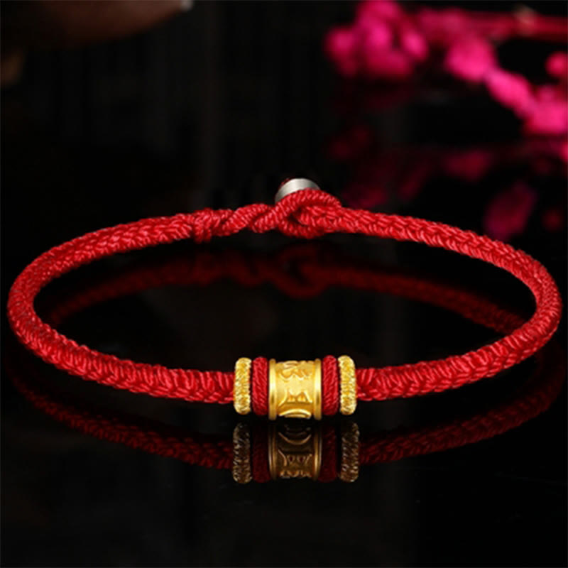 KarmaRipple's Tibet 999 Gold Om Mani Padme Hum Engraved Protection?Lucky Bead Bracelet p26