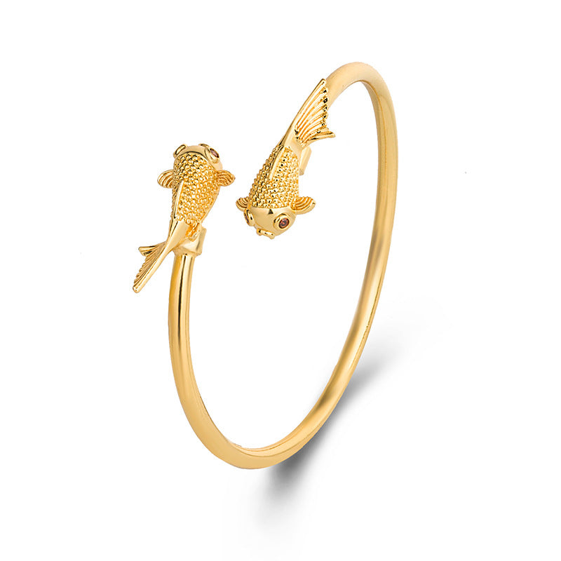KarmaRipple's Double Koi Fish Bronze Prosperity Wealth Bracelet p5