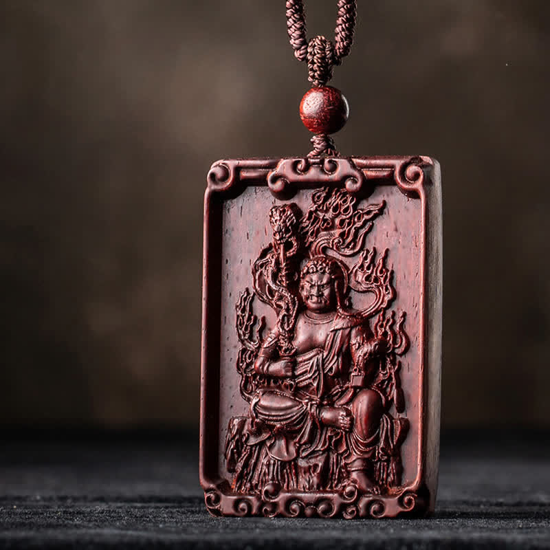 KarmaRipple's Chinese Zodiac Natal Buddha Small Leaf Red Sandalwood Protection Pendant Necklace p7