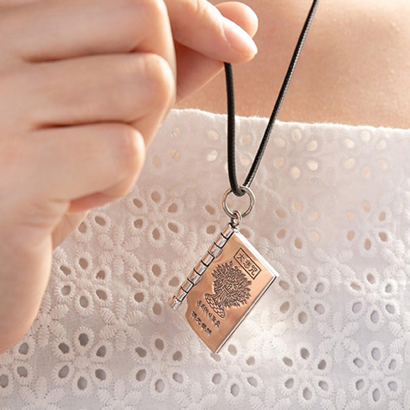 KarmaRipple's 990 Sterling Silver Heart Sutra Great Compassion Shurangama Mantra Lotus Vajra Peace Pendant Necklace p10