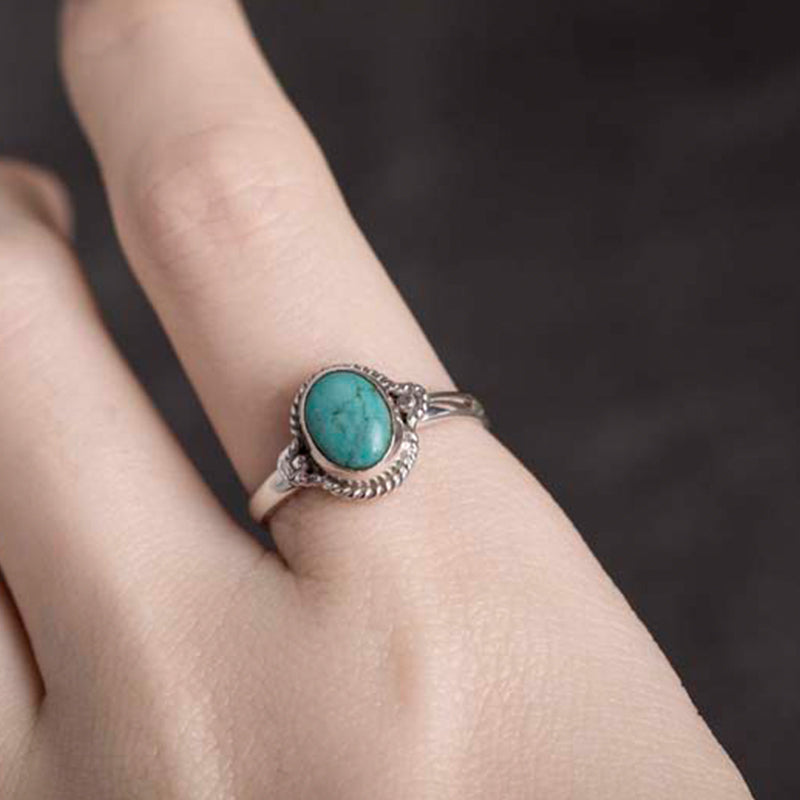 KarmaRipple's 925 Sterling Silver Turquoise Wisdom Love Ring p14