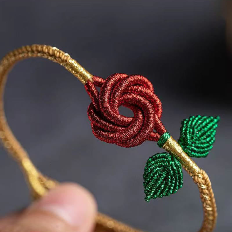 KarmaRipple's Rose Flower Rope Eight Thread Peace Weave Fortune Handmade Bracelet p10