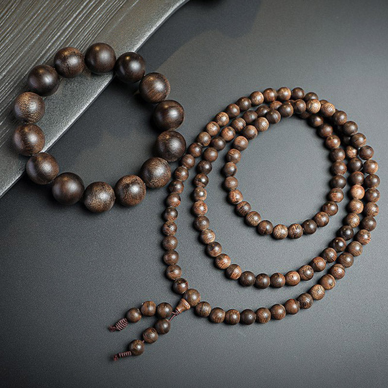 KarmaRipple's 108 Mala Beadwork Agarwood Peace Strength Calm Bracelet p12