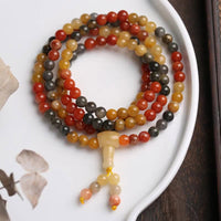 KarmaRipple's 108 Beadwork Authentic Red Agate Mala Protection Bracelet