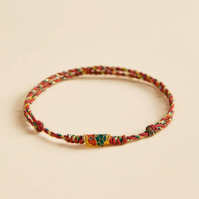 KarmaRipple's Handcrafted Koi Fish Wealth Prosperity Woven Rope Bracelet p2