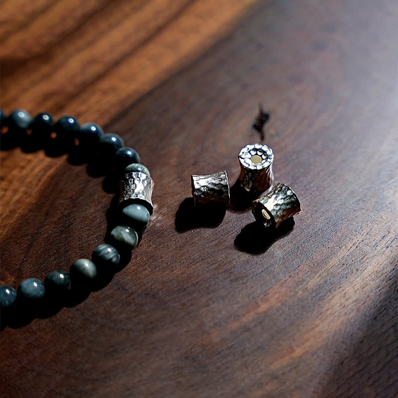 KarmaRipple's 925 Sterling Silver 108 Mala Beadwork Eagle's Eye Stone Moonstone'sitive Bracelet p8