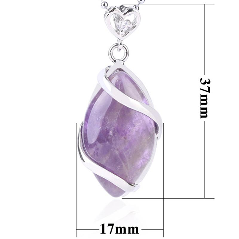 KarmaRipple's Marquise Pattern Authentic Gemstone Stone Talisman Pendant Necklace p29