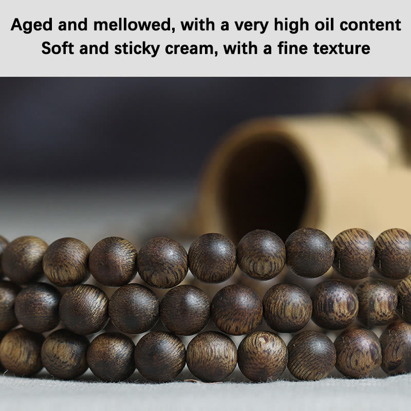 KarmaRipple's 108 Mala Beadwork Nha Trang Soil Buried Qinan Agarwood Balance Strength Bracelet p15