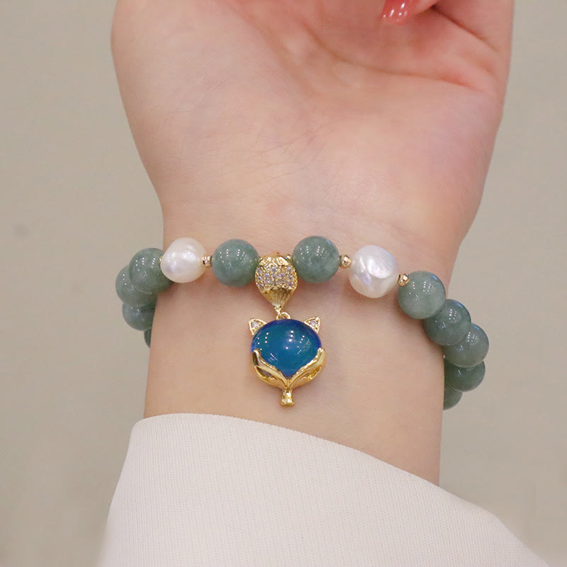 KarmaRipple's Jade Pearl Color-Changing Fox Talisman Fortune Bracelet p3