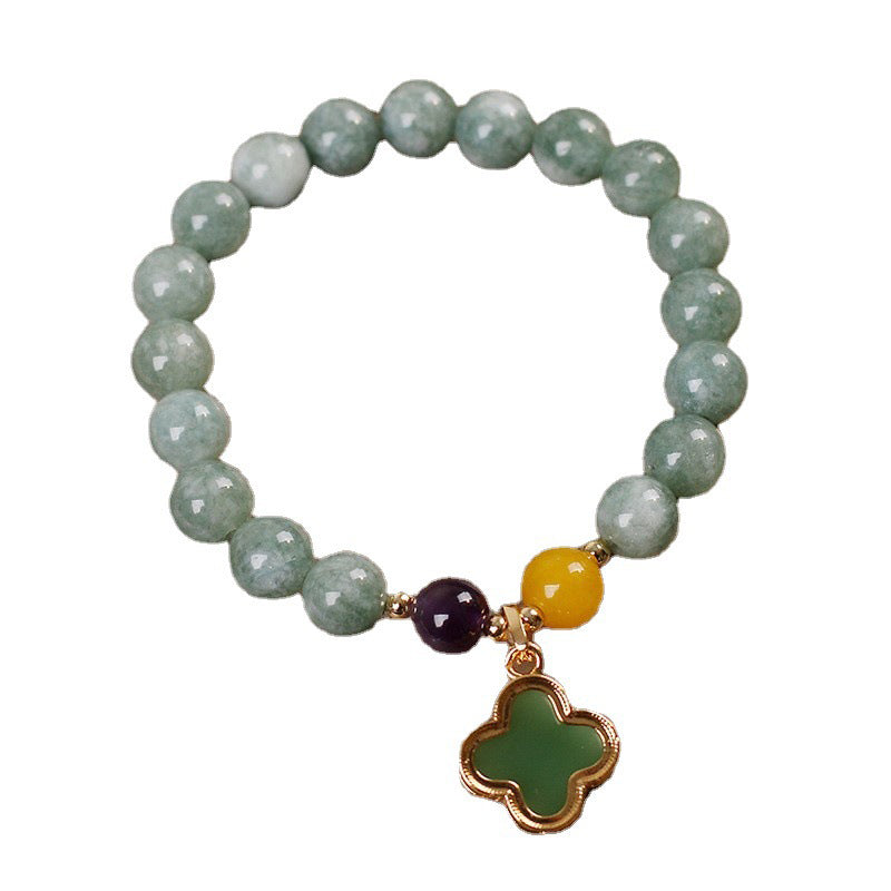 KarmaRipple's Jade Four Leaf Clover Fortune Bracelet p5