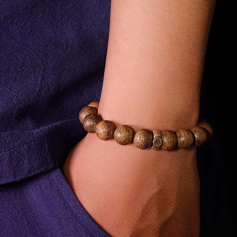 KarmaRipple's Chinese Zodiac Natal Buddha Authentic Agarwood Silver Peace Calm Bracelet p12