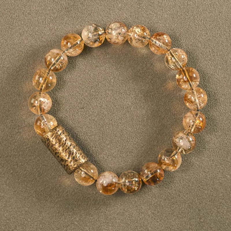 KarmaRipple's Authentic Citrine Gemstone Brass Bead Protection Bracelet p5