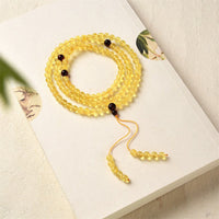 KarmaRipple's 108 Mala Beadwork Authentic Amber Clear Anxiety Bracelet