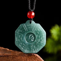 KarmaRipple's Authentic Jade FengShui Bagua Yin Yang Prosperity Pendant Necklace
