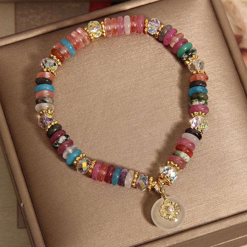 KarmaRipple's Various Gemstone Peace Buckle Auspicious Bracelet p5
