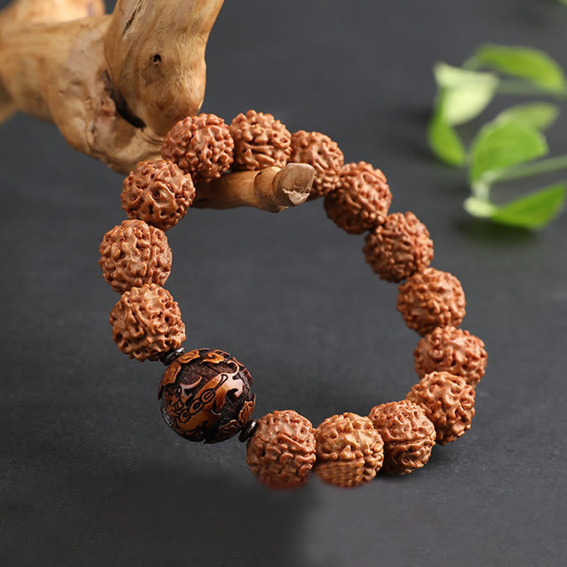 KarmaRipple's Tibet Rudraksha Bodhi Seed PiXiu Bronze Coin Wealth Fortune Bracelet p4