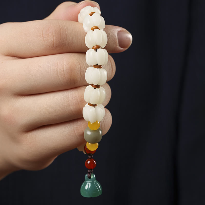 KarmaRipple's Authentic Bodhi Seed Red Agate Bodhi Calm Balance Engraved Pumpkin Bead Lotus Bracelet p8
