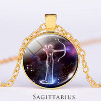 KarmaRipple's 12 Constellations of the Zodiac Moon Starry Sky Protection Blessing Pendant Necklace
