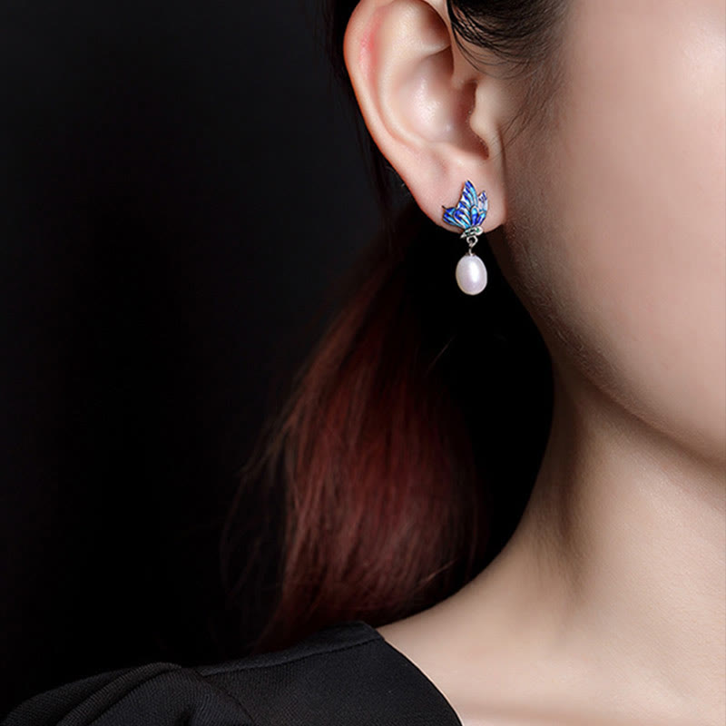 KarmaRipple's 925 Sterling Silver Pearl Butterfly Balancing Pendant Necklace Earrings Ring p11