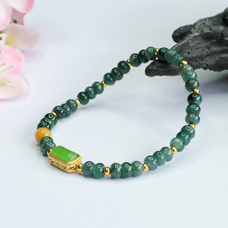 KarmaRipple's Authentic Green Jade Topaz Fortune Bracelet p4