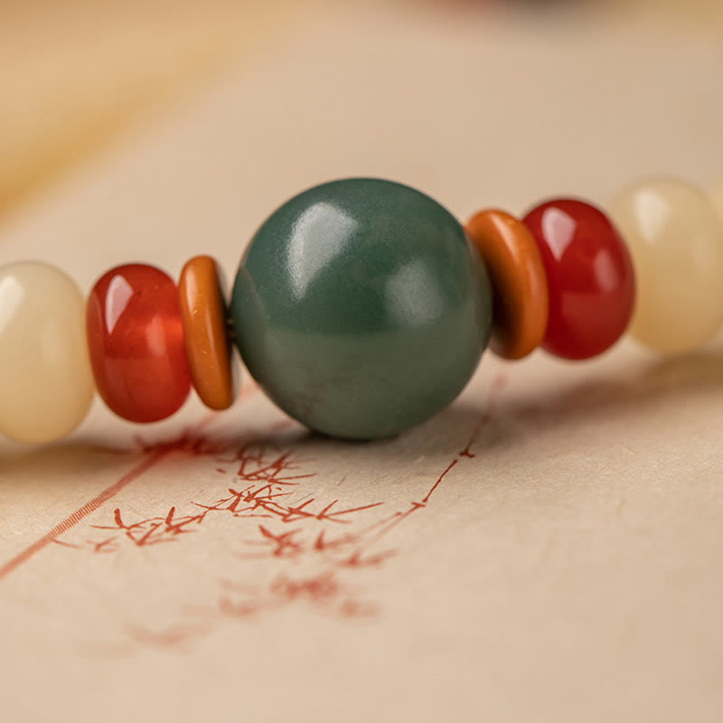 KarmaRipple's Bodhi Seed Lotus Pod Talisman Peace Double Wrap Bracelet p9