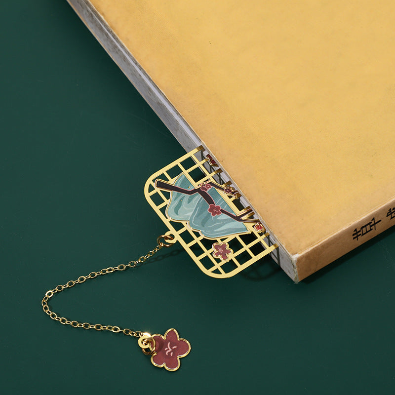 KarmaRipple's Elk Koi Fish Crane Nine Tailed Fox Metal Brass Hollow Bookmark p8