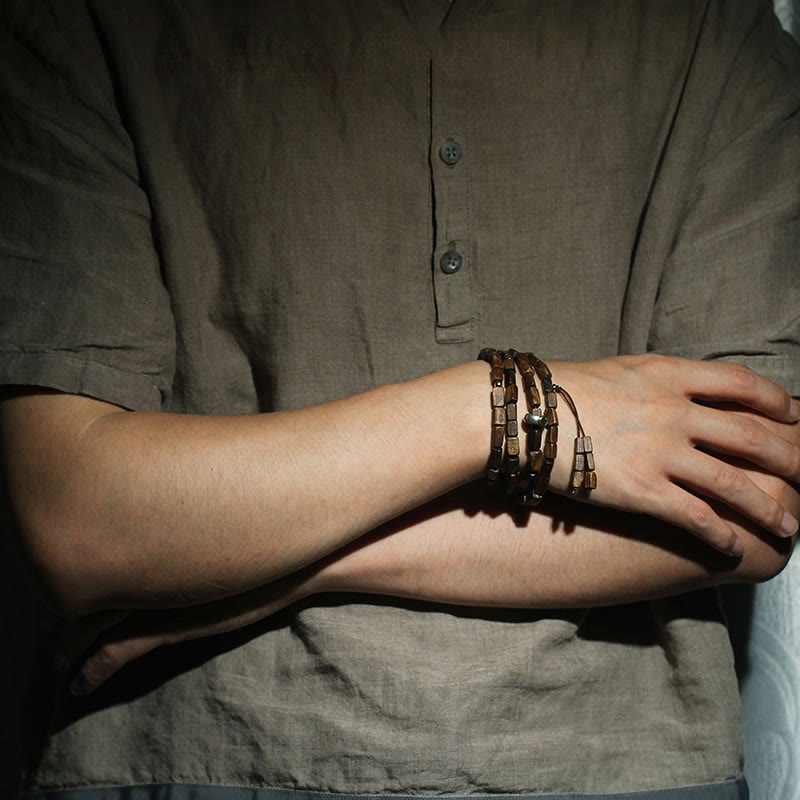 KarmaRipple's Tarakan Rare Agarwood 925 Sterling Silver Chinese Zodiac 999 Pure Gold Beadwork Ward Off Evil Spirits Bracelet p3