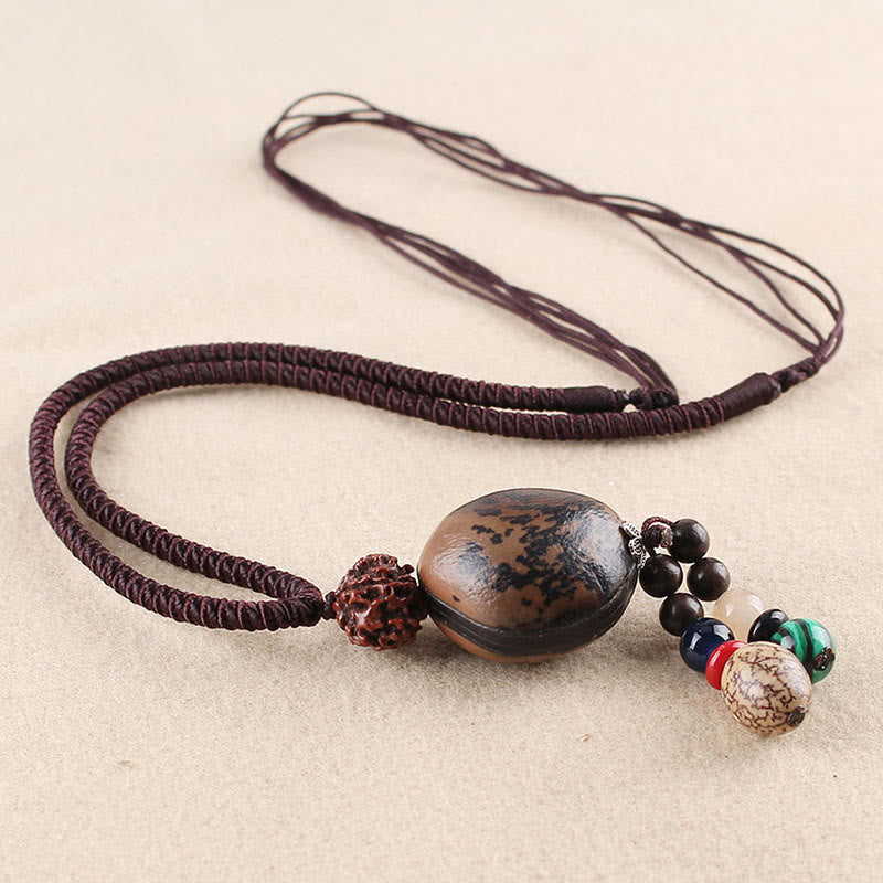 KarmaRipple's Bodhi Seed Lotus Wisdom Balance Pendant Necklace p20
