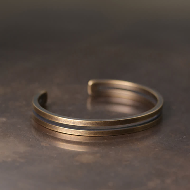 KarmaRipple's Rustic Bronze Fortune Viking Cuff Bracelet p9