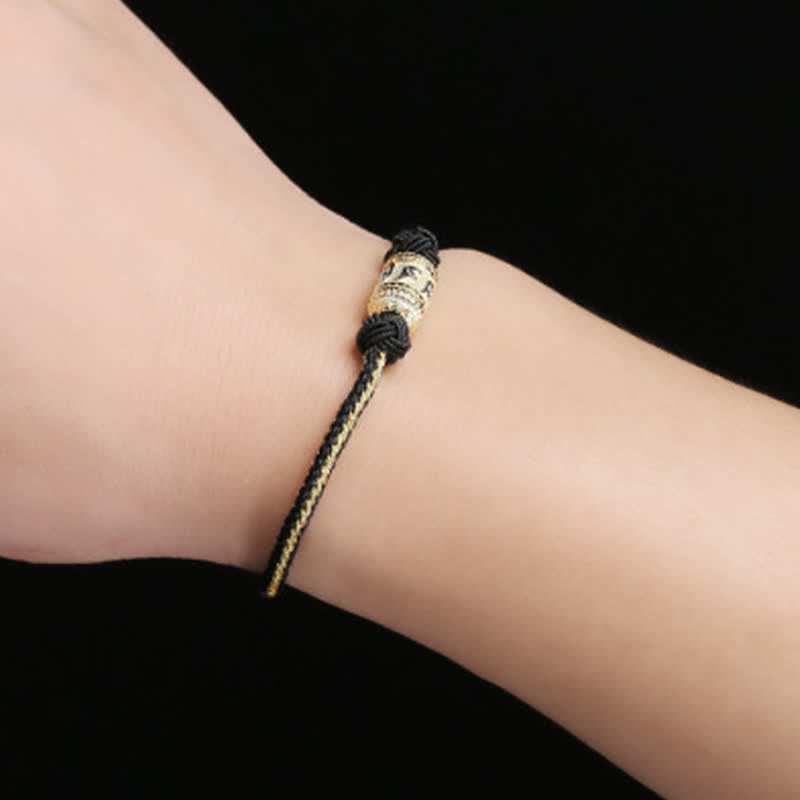 KarmaRipple's 925 Sterling Silver Om Mani Padme Hum Prayer Wheel Fortune Strength Red String Bracelet p12