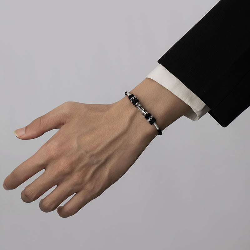 KarmaRipple's 925 Sterling Silver Om Mani Padme Hum Wisdom Woven Rope Bracelet p12