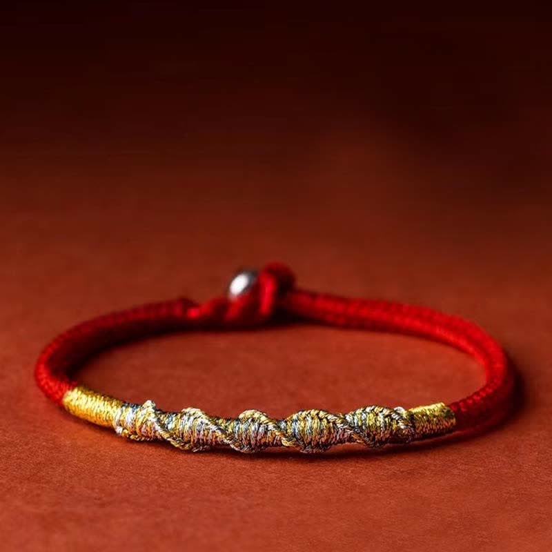 KarmaRipple's 925 Sterling Silver Fortune Strength Red String Protection Braid Bracelet p5