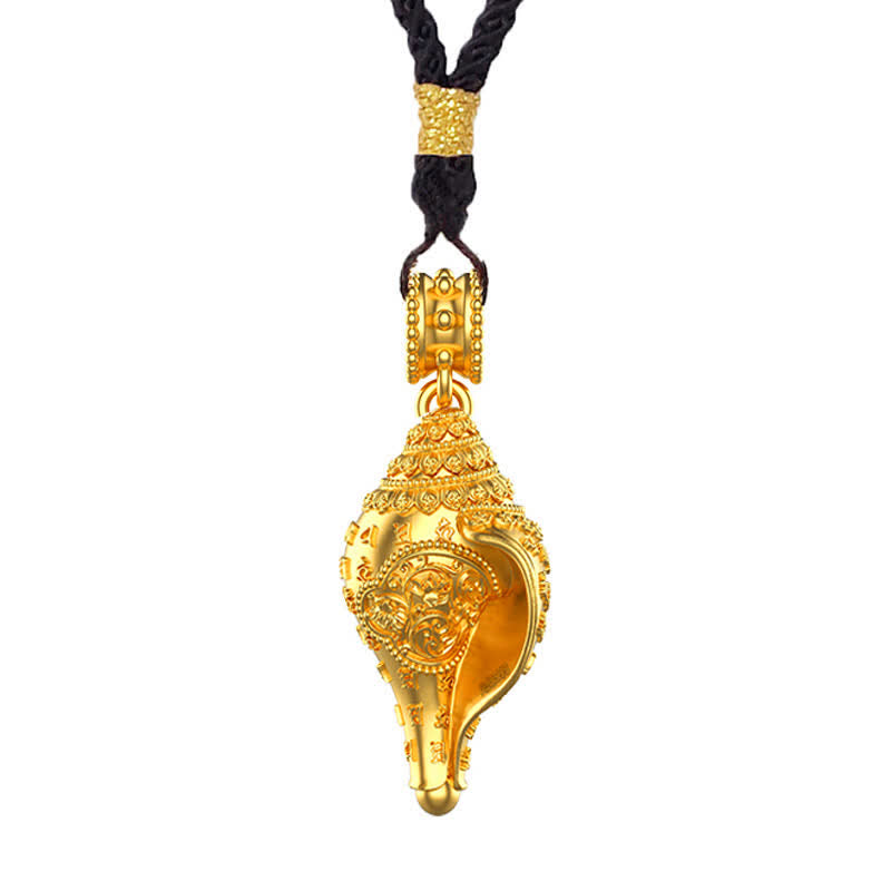 KarmaRipple's 999 Sterling Silver Shankha Conch Shell Seashell Fortunate Pendant Necklace p2