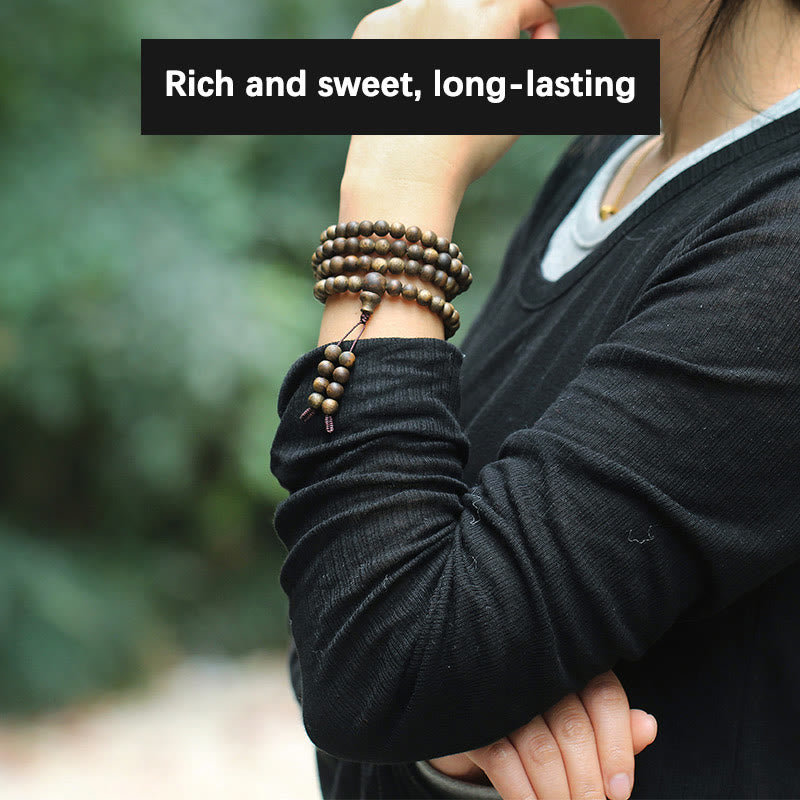 KarmaRipple's 108 Mala Beadwork Nha Trang Soil Buried Qinan Agarwood Balance Strength Bracelet p8