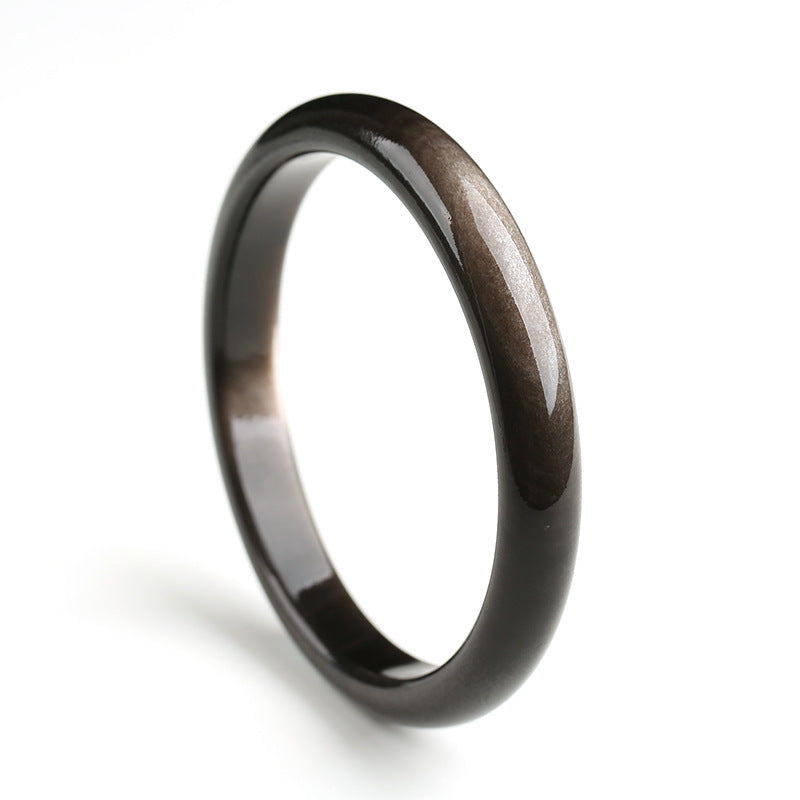 KarmaRipple's Gold Sheen Obsidian Silver Sheen Obsidian Protection Bracelet Bangle p9