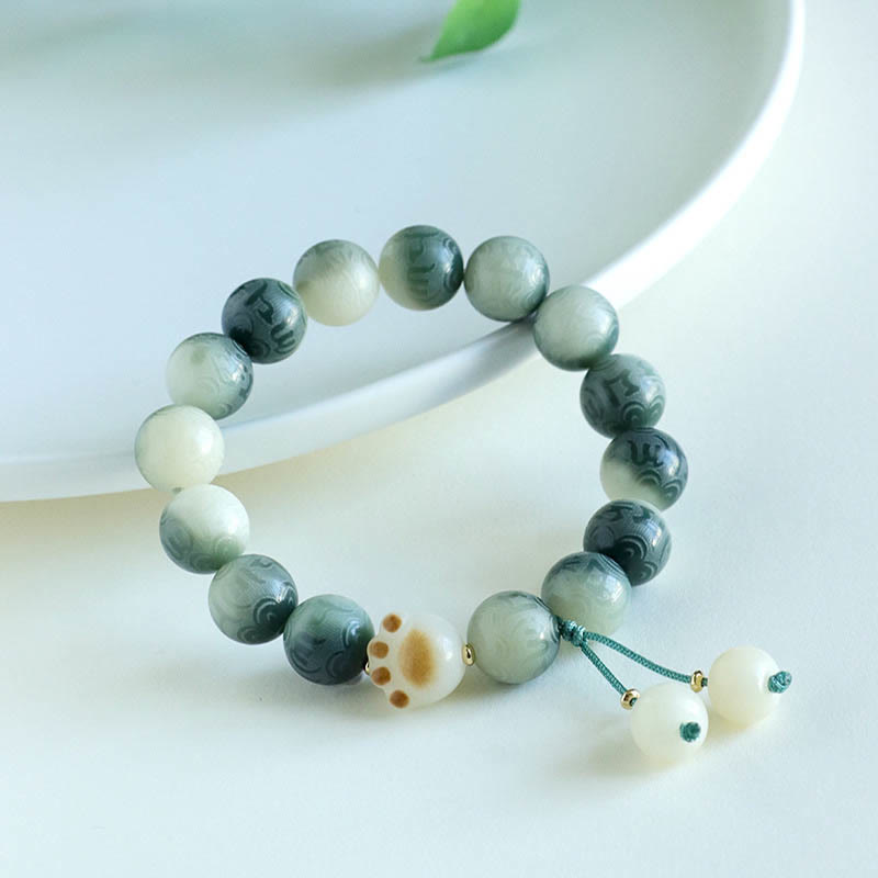 KarmaRipple's Bodhi Seed Om Mani Padme Hum Carved Balance Bracelet p3