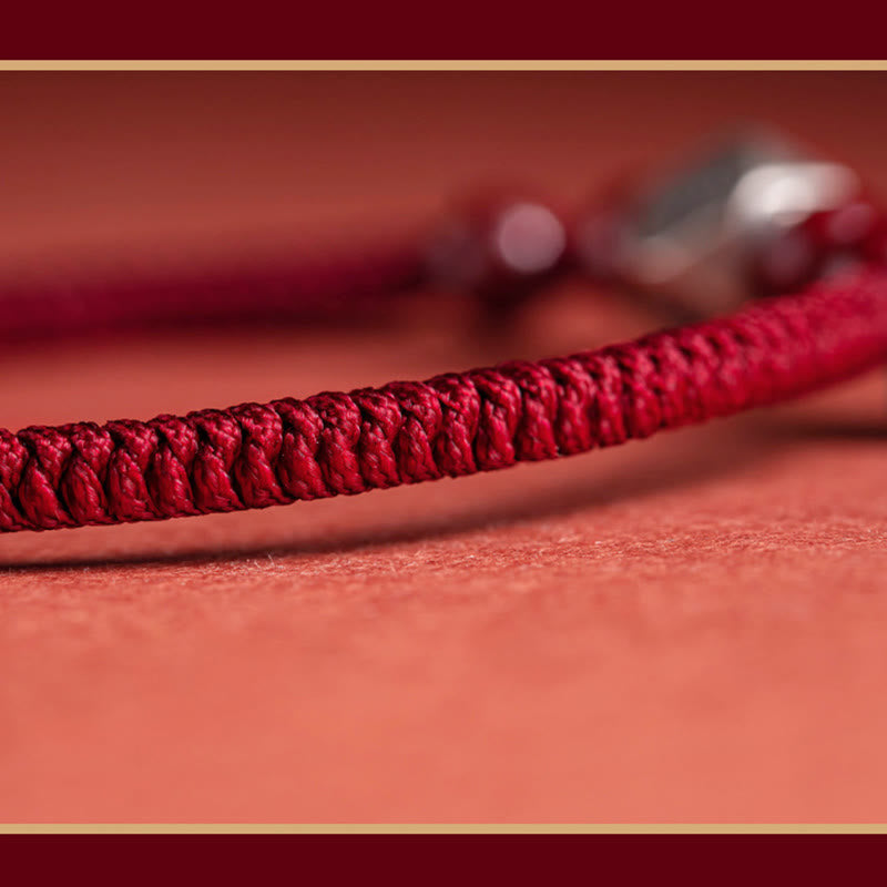 KarmaRipple's 925 Sterling Silver Chinese Zodiac Natal Buddha Cinnabar Calm Bracelet p19