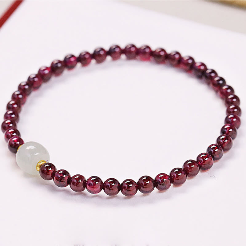 KarmaRipple's Authentic Garnet Jade Bead Purification Bracelet p6