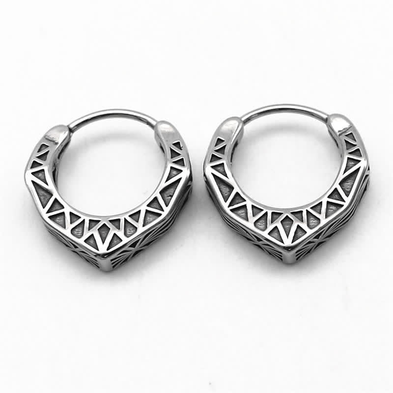 KarmaRipple's Viking Hoop Titanium Steel Balance Earrings p6