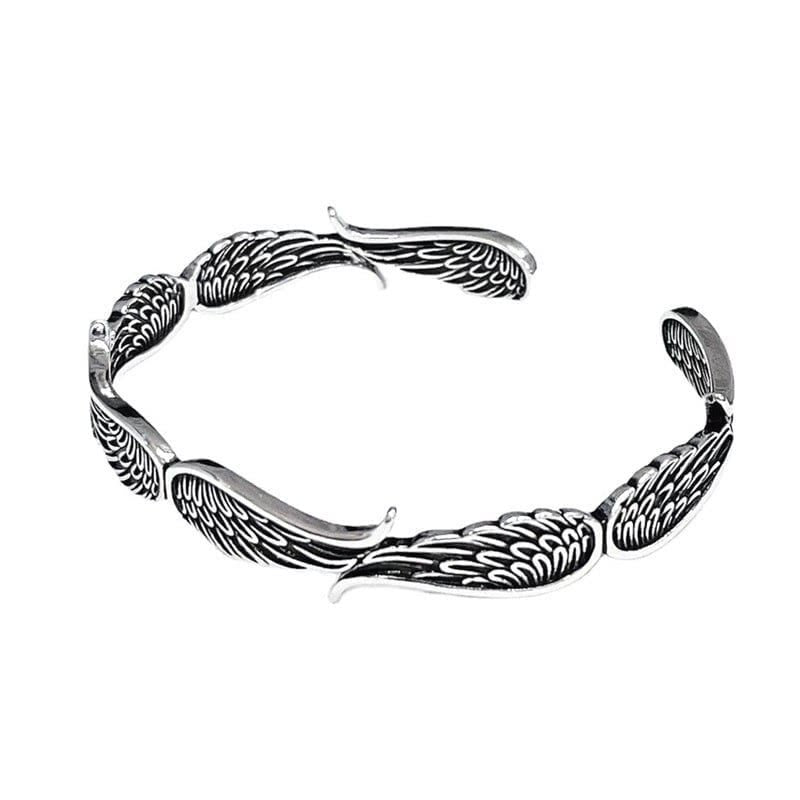 KarmaRipple's Angel Wings Feather Pattern Carved Fortune Cuff Bracelet Bangle p8