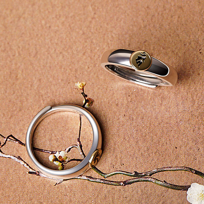 KarmaRipple's Tibetan Om Mani Padme Hum Carved Chinese Zodiac Natal Buddha Peace Ring p42