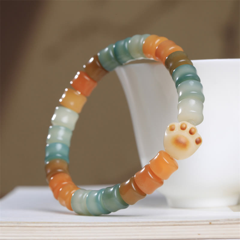 KarmaRipple's Colorful Bodhi Seed Cat Paw Wisdom Bracelet p2