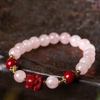 KarmaRipple's Authentic Pink Gemstone Cinnabar Nine Tailed Fox Love Bracelet