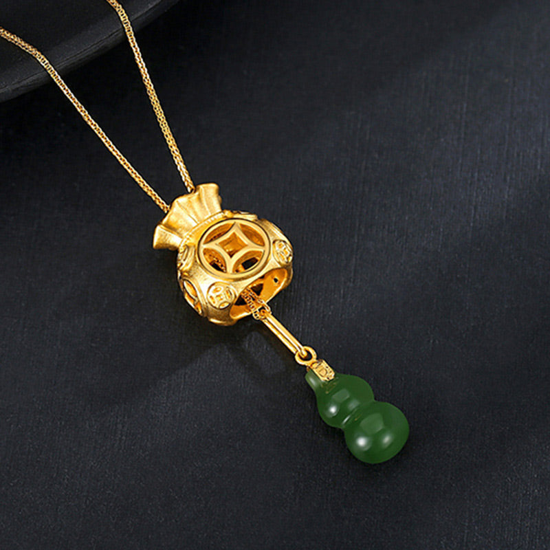 KarmaRipple's Auspicious Feng Shui Money Bag Jade Necklace Pendant p2