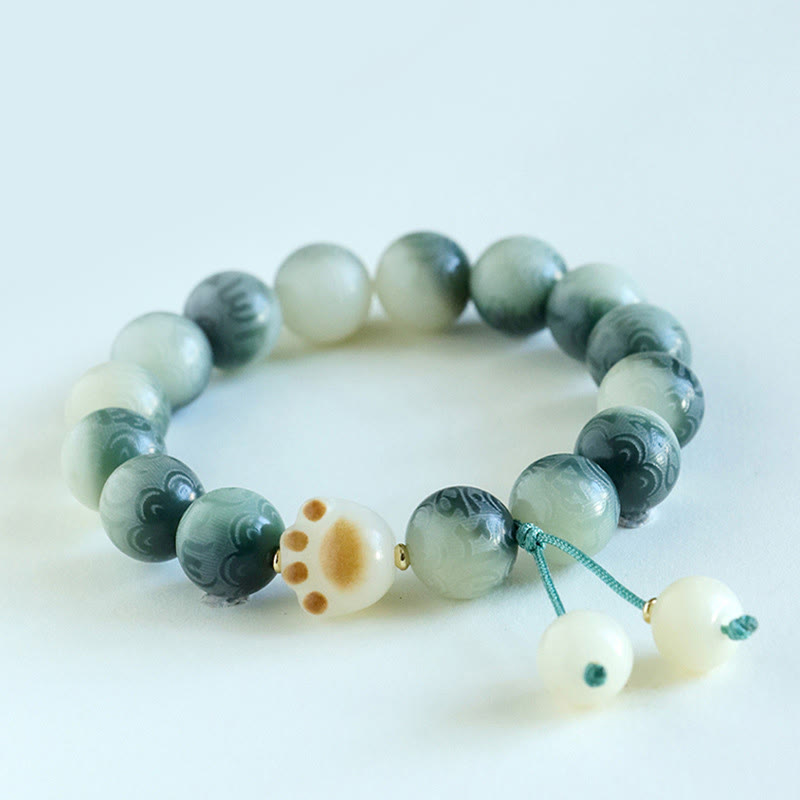 KarmaRipple's Bodhi Seed Om Mani Padme Hum Carved Balance Bracelet p16